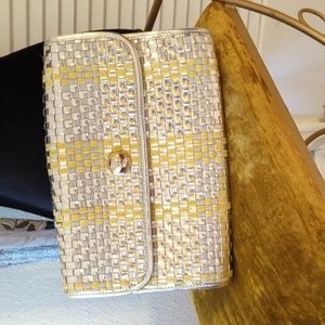 Kate Spade gold/yellow Clutch purse with yellow lining. Vintage rarely used.